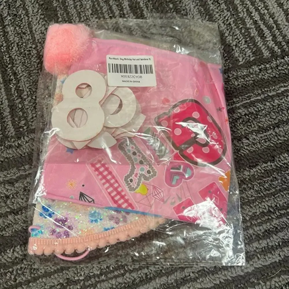 PurrNbark Dog Birthday Bandana Hat with Number Party Supplies Cute Doggy Bandana